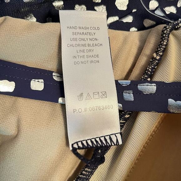 Swimsuits for All Size 16 NWT Mesh Drape One Piece Navy Metallic Silver - Picture 14 of 15